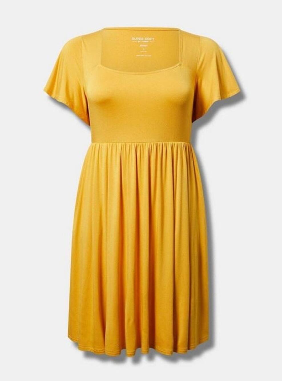 torrid Flutter Sleeve Skater Mini Dress Butter Yellow Size 4